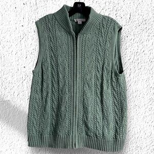 Pendleton Cable Knit Vest Green XL